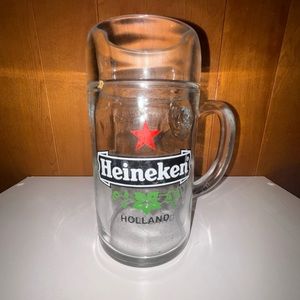 vintage glass beer mug (heineken)